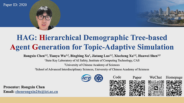 HAG: Hierarchical Demographic Tree-based Agent Generation for Topic-Adaptive Simulation