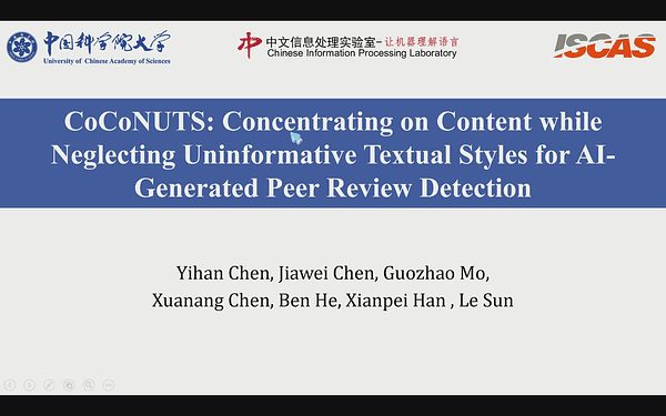 CoCoNUTS: Concentrating on Content while Neglecting Uninformative Textual Styles for AI-Generated Peer Review Detection