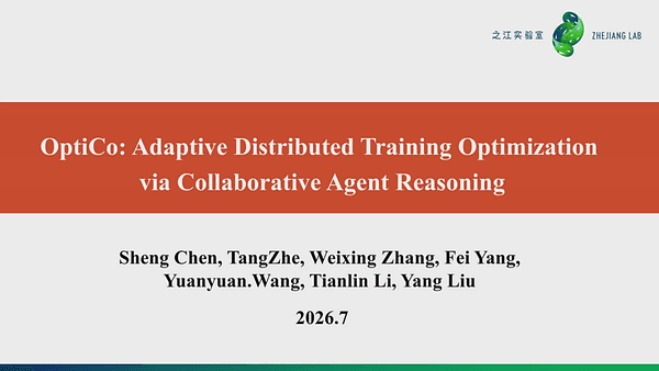 OptiCo: Adaptive Distributed Training Optimization via Collaborative Agent Reasoning