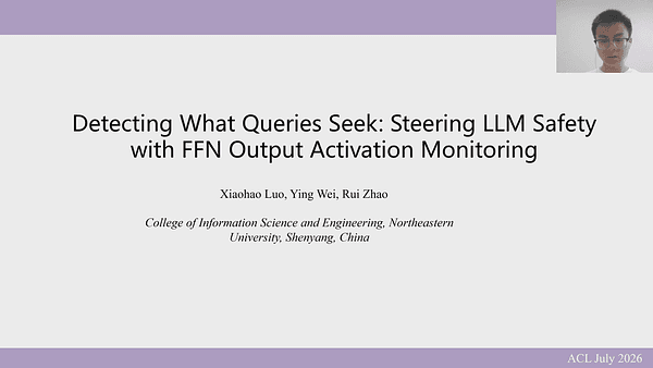 Detecting What Queries Seek: Steering LLM Safety with FFN Output Activation Monitoring
