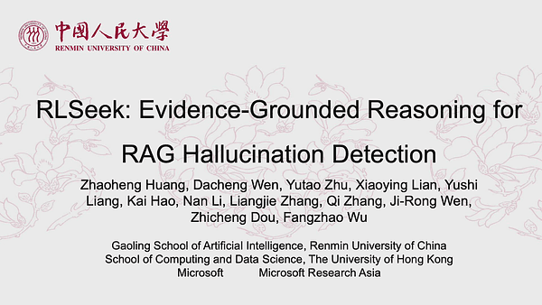 RLSeek: Evidence-Grounded Reasoning for RAG Hallucination Detection