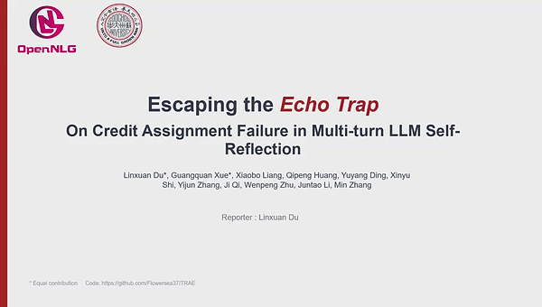 Escaping the Echo Trap: On Credit Assignment Failure in Multi-turn LLM Self-Reflection
