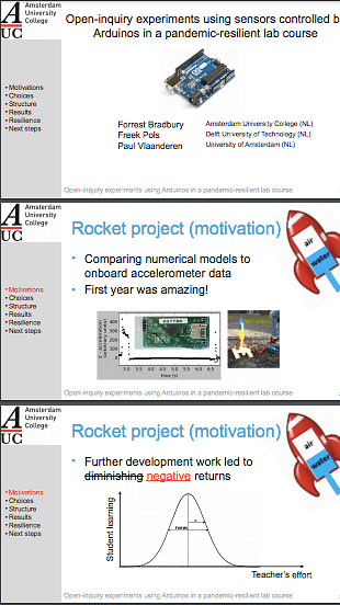 Open-inquiry experiments using sensors controlled by Arduinos in a pandemic-resilient lab course