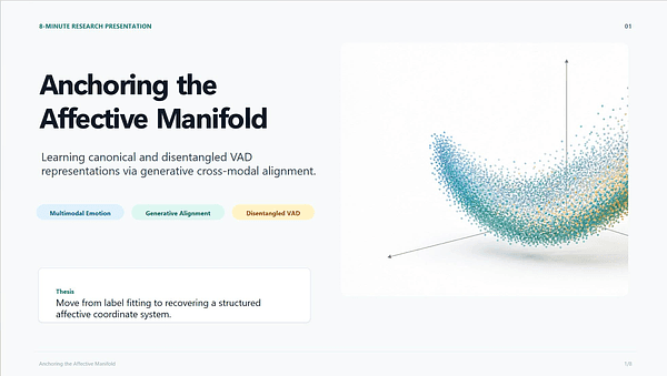 Anchoring the Affective Manifold: Learning Canonical and Disentangled Representations via Generative Cross-Modal Alignment