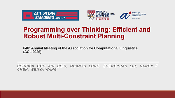 Programming over Thinking: Efficient and Robust Multi-Constraint Planning