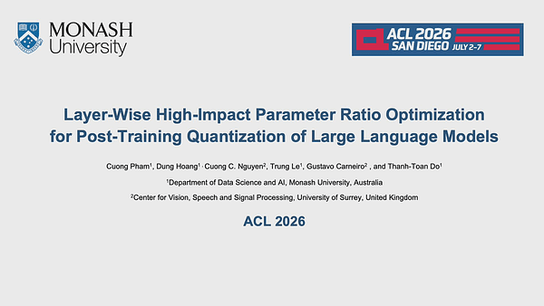 Layer-Wise High-Impact Parameter Ratio Optimization in Post-Training Quantization for Large Language Models