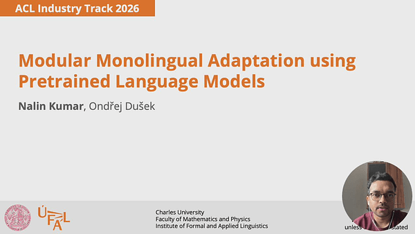 Modular Monolingual Adaptation using Pretrained Language Models