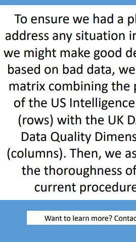 What if we were wrong? – Creating and Applying a Quality Risk Management Framework