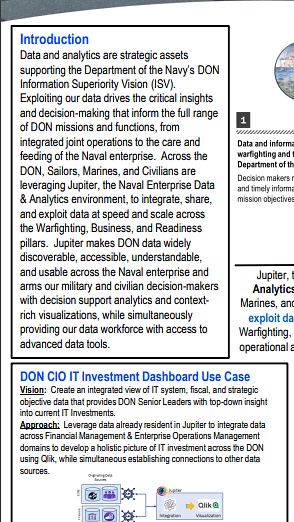 Leveraging Jupiter for Decision Advantage Across the Department of the NavyDepartment of the Navy