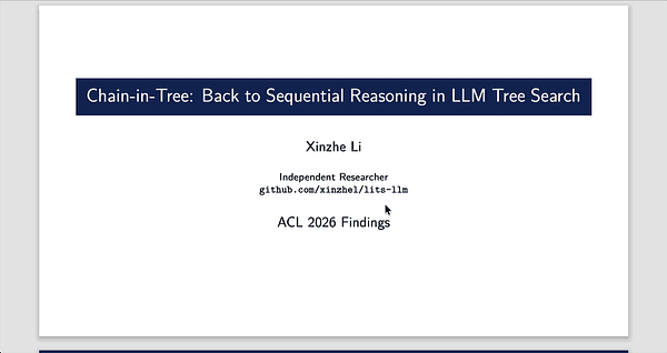 Chain-in-Tree: Back to Sequential Reasoning in LLM Tree Search