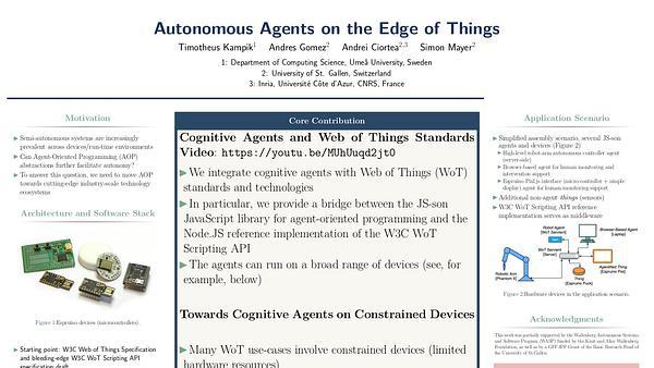 Autonomous Agents on the Edge of Things