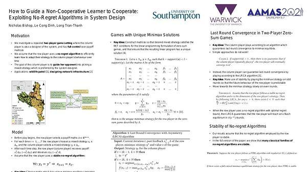 How to Guide a Non-Cooperative Learner to Cooperate: Exploiting No-Regret Algorithms in System Design