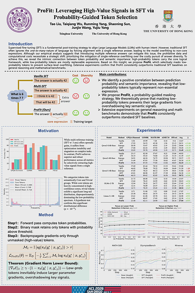 ProFit: Leveraging High-Value Signals in SFT via Probability-Guided Token Selection