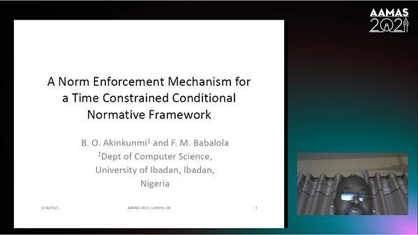 A Norm Enforcement Mechanism for a Time-Constrained Conditional Normative Framework (JAAMAS Track)