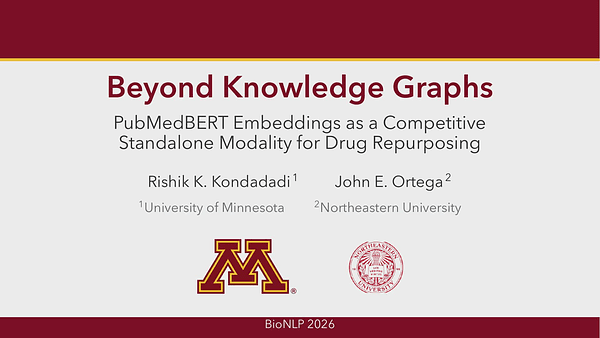 Beyond Knowledge Graphs: PubMedBERT Embeddings as a Competitive Standalone Modality for Drug Re-purposing