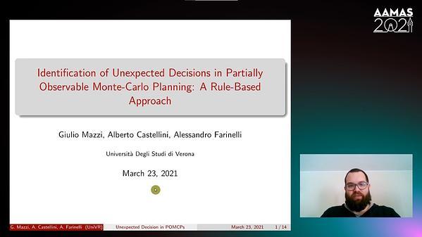 Identification of Unexpected Decisions in Partially Observable Monte-Carlo Planning: A Rule-Based Approach