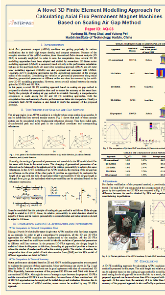  A Novel 3D Finite Element Modelling Approach for Calculating Axial Flux Permanent Magnet Machines Based on Scaling Air Gap Method