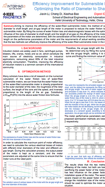  Efficiency Improvement for Submersible Motors by Optimizing the Ratio of Diameter to Shaft Length