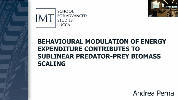Behavioural modulation of energy expenditure contributes to sublinear predator-prey biomass scaling