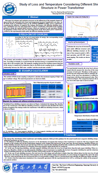  Study of Loss and Temperature Considering Different Shielding Structure in Power Transformer