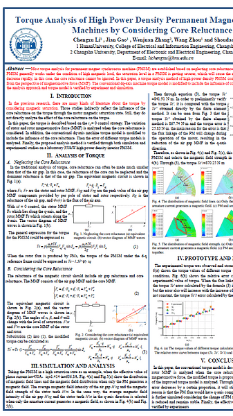  Torque Analysis of High Power Density Permanent Magnet Synchronous Machines by Considering Core Reluctance