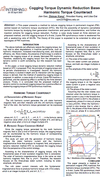  Cogging Torque Dynamic Reduction Based on Regional Magnetic Compensation