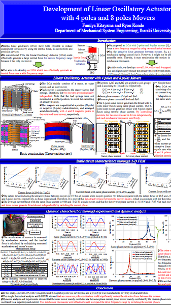  Development of Linear Oscillatory Actuator with 4 poles and 8 poles Movers.