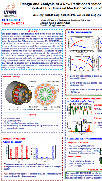  Design and Analysis of a New Partitioned Stator Hybrid-Excited Flux Reversal Machine With Dual-PM