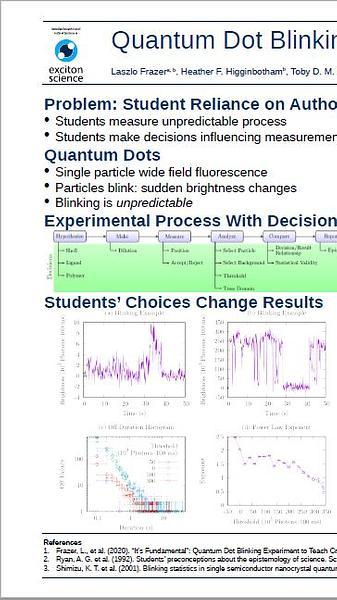 “It’s Fundamental”: Quantum Dot Blinking Experiment to Teach Critical Thinking