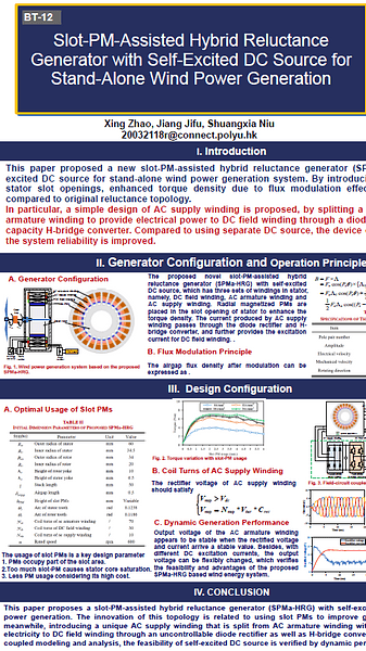  Development of Slot-PM-assisted Reluctance Generator with Self-excited DC Source for Stand-alone Wind Power Generation