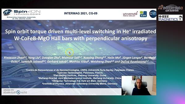  Spin orbit torque driven multi-level switching in He+ irradiated W-CoFeB-MgO Hall bars with perpendicular anisotropy