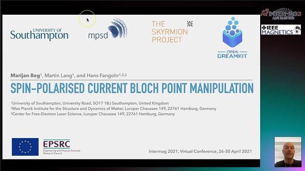  Spin-Polarised Current Bloch Point Manipulation