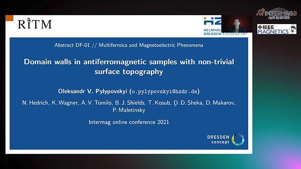  Domain walls in antiferromagnetic samples with non-trivial surface topography