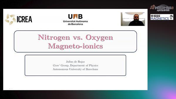  Oxygen vs. Nitogen Magneto-ionics