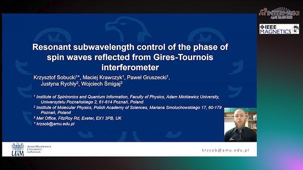  Subwavelength resonant control of the spin-wave phase in thin ferromagnetic films
