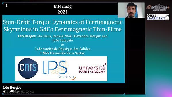  Spin Orbit Torque Dynamics of Magnetic Skyrmions in GdCo Ferrimagnetic Thin-Films