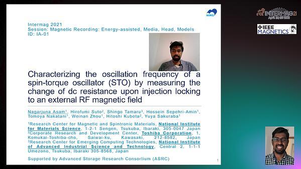  Characterizing the oscillation frequency of a spin-torque oscillator (STO) by measuring the change of dc resistance upon injection locking to an external RF magnetic field