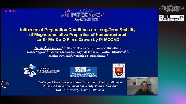  Influence of Preparation Conditions on Long-Term Stability of Magnetoresistive Properties of Nanostructured La-Sr-Mn-Co-O Films Grown by PI MOCVD