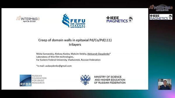  Creep of domain walls in epitaxial Pd/Co/Pd(111) trilayers