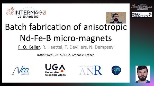  Batch fabrication of 50 µm thick anisotropic NdFeB micro-magnets