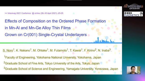  Effects of Composition on the Ordered Phase Formation in Mn-Al and Mn-Ge Alloy Thin Films Grown on Cr(001) Single-Crystal Underlayers