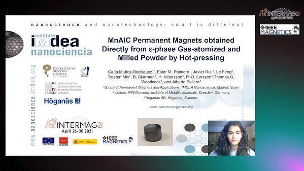  MnAlC Permanent Magnets Obtained Directly from ε-Phase Gas-Atomized and Milled Powder by Hot-Pressing