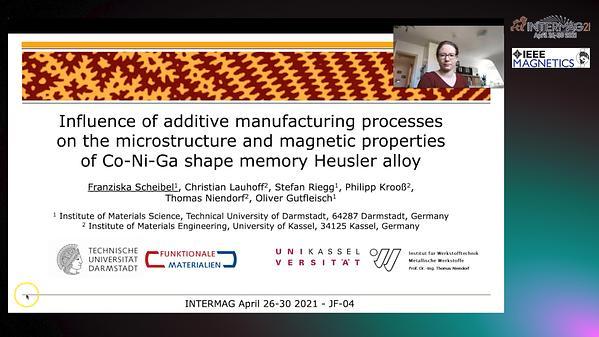  Influence of additive manufacturing processes on the microstructure and magnetic properties of Co-Ni-Ga shape memory Heusler alloy