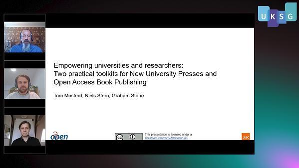 Empowering universities and researchers: Two practical toolkits for New-University-Presses and Open Access Book Publishing.