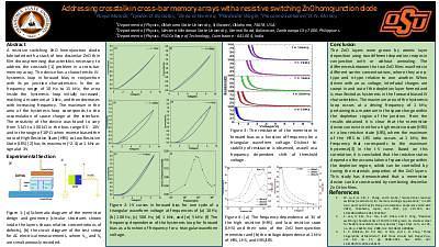 Addressing crosstalk in cross-bar memory arrays with a resistive switching ZnO homojunction diode