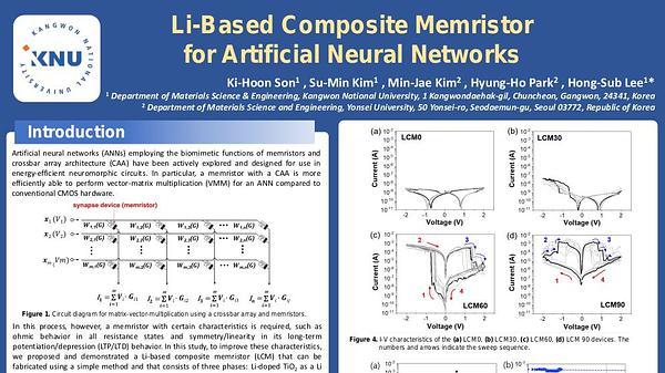 Li-Based Composite Memristor for Artificial Neural Networks