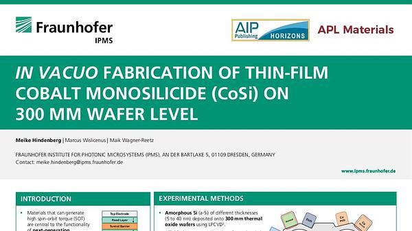 In vacuo fabrication of thin-film cobalt monosilicide (CoSi) on 300 mm wafer level