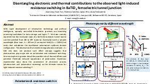 Disentangling electronic and thermal contributions to the observed light-induced resistance switching in BaTiO3 ferroelectric tunnel junction