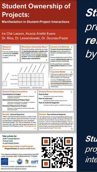 Student Ownership of Physics Projects: Manifestation in Student-Project Interactions (PERC)