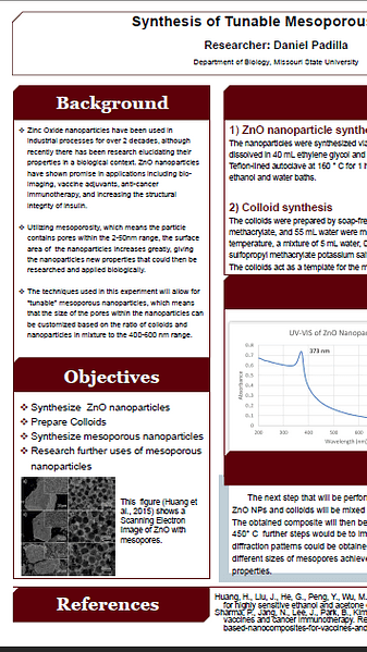 Synthesis of Tunable Mesoporous Zinc Oxide Nanoparticles for Biological Applications